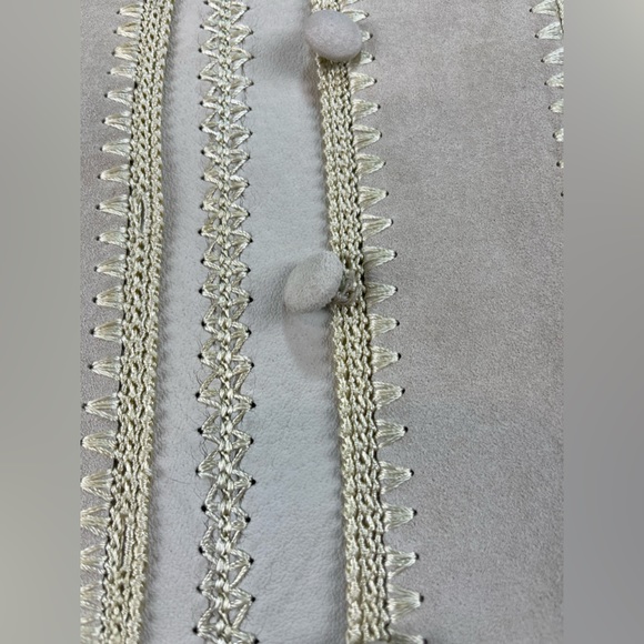 Adrienne Landau 100% Suede Paneled Jacket with Crochet Trim Detail Size L - Picture 10 of 10